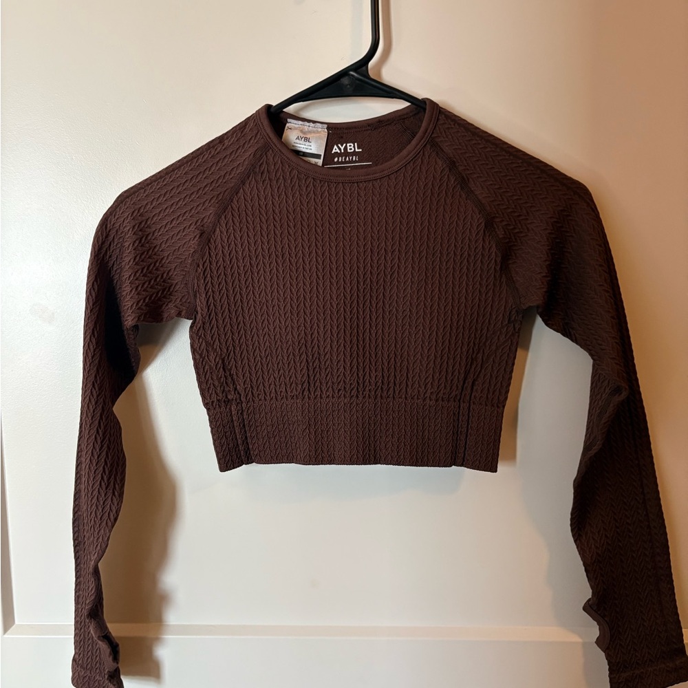 AYBL Brown Ribbed Crop top